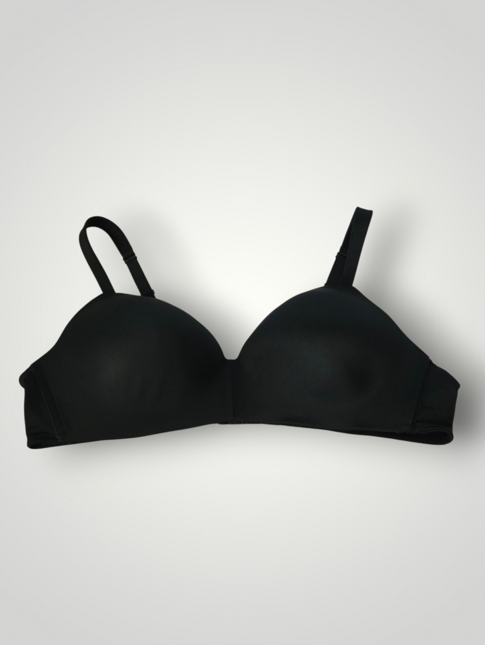 Cacique 44B Black Wireless T-Shirt Bra Lightly Lined Smooth Plus Size No‎ Wire